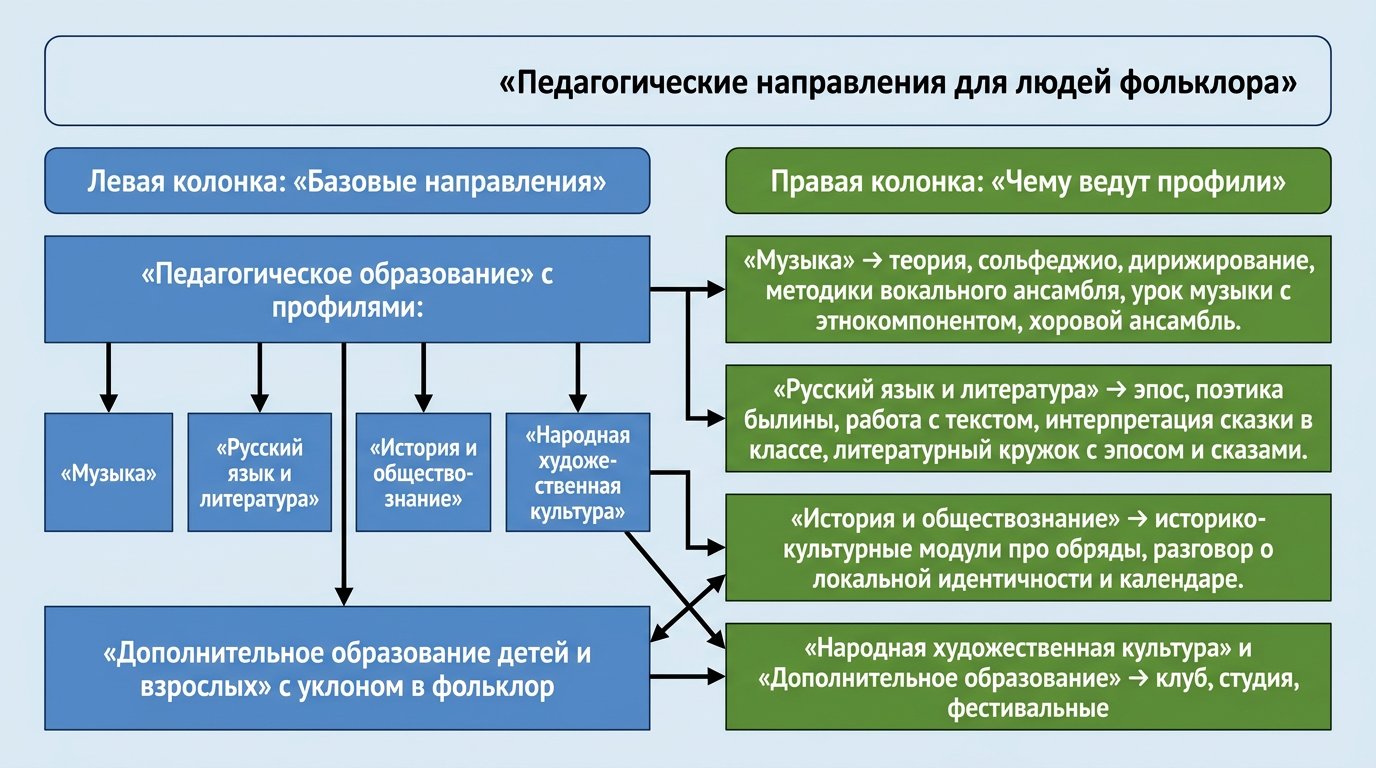 Педагогические направления для людей фольклора